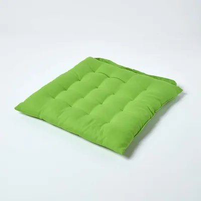 Produktbild von HOMESCAPES Stuhlkissen 40x40 cm grün – Sitzkissen Outdoor/Indoor mit Baumwollbezug, Sitzpolster waschbar