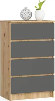 Produktbild von Schmale Schubladenkommode SAVRILA – Artisan Eiche / Grau
