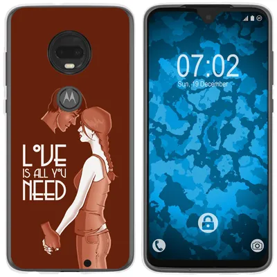 Produktbild von PhoneNatic Case kompatibel mit Motorola Moto G7 Silikon-Hülle in Love Beziehung M3