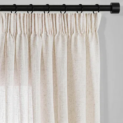 Leinenvorhang mit Kräuselband, beige, 260 cm, 2 Paneele