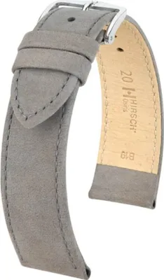 Immagine prodotto di Cinturino per Orologio Hirsch Osiris in Pelle Nubuck Grigia 20 mm
