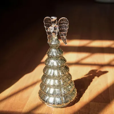 Image de Arbre de Noël avec ange en verre illuminé 25,4 cm Minuteur Décoration de Noël