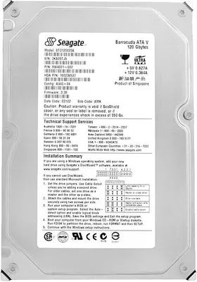 Image de Disque dur Seagate ST3120023A 120GB 7200Rpm 2Mb Cache ATA-100 3,5'' pouces