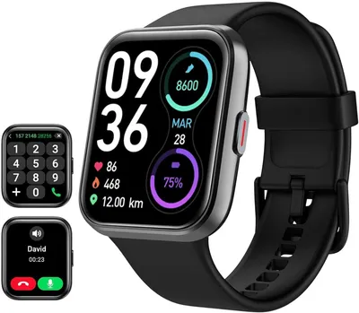 Immagine prodotto di Smartwatch da uomo e da donna con funzione telefono, display da 1,85", smartwatch con Alexa integrata, resistente all'acqua (3ATM), con oltre 110 modalità sportive, contapassi, monitoraggio della frequenza cardiaca, monitoraggio del sonno e misurazione della saturazione di ossigeno (SpO2)