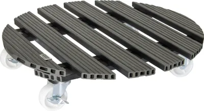 Produktbild von WAGNER Pflanzenroller WPC Ø 50 x 11 cm, für außen & innen, anthrazit, 2 Feststeller, wetterfest, Tragkraft 120 kg - 20056501