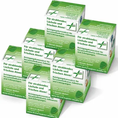 Produktbild von 6 Stck im Sparset Reinigungskonzentrat Dentalreiniger für Ultraschall Reinigungsgeräte Dental Hygiene Müller