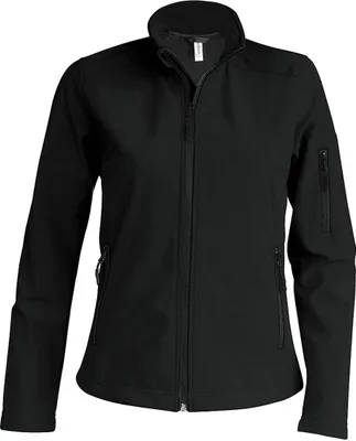 Produktbild von Kariban Damen Softshell Jacke Herbst Winter Regen Übergangs Outdoor, Größe:XL, Farbe:Schwarz