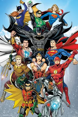 Produktbild von DC Comic Rebirth Poster mit den Helden Superman und Batman, 61x91,5 cm