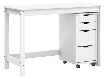 Zdjęcie produktu dla Zestaw biurka i szafki na kółkach MOSS 2 pcs Biały