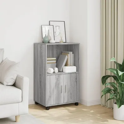 Produktbild von Rollschrank in Grau Sonoma aus Holzwerkstoff, 55x40x91 cm