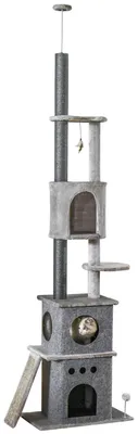 Immagine prodotto di Albero tiragraffi a tutta altezza per gatti - Tiragraffi / Albero tiragraffi - Regolabile in altezza 225–255 cm - Legno - 4 livelli