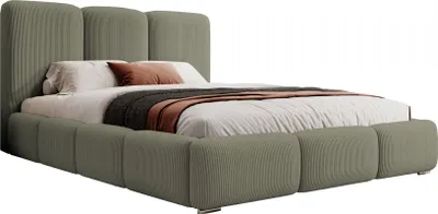 Produktbild von Selsey Bauro - Polsterbett 160x200 cm, mit Stauraum und Cordbezug, olivgrün