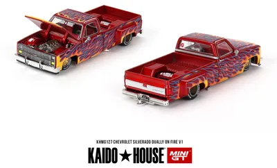 Produktbild von Chevrolet Silverado Dually on Fire V1 - KaidoHouse/Mini GT 1:64