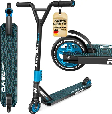Image de RE:SPORT® Trottinette freestyle REVO pour enfants et adultes avec béquille | Trottinette freestyle professionnelle RouesPolyuréthane100 mm et barre en Y | Trottinette freestyle Kickscooter Roulements à billes ABEC 9 | Trottinette freestyle