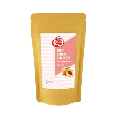 Produktbild von Popcornloop® PFIRSICH Aroma 500g perfekt geeignet für Zuckerwatte und Popcorn zum Zubereiten Zuhause süßes Premium Zuckeraroma