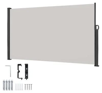 Productafbeelding van Uittrekbare Zijmarkies Lichtgrijs 1,8 x 3 m voor Balkon en Tuin