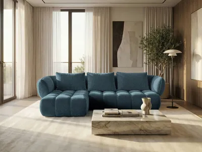 Image de Sofiland Savio Canapé d'Angle Lounge 250x168cm Gauche bleu pétrole