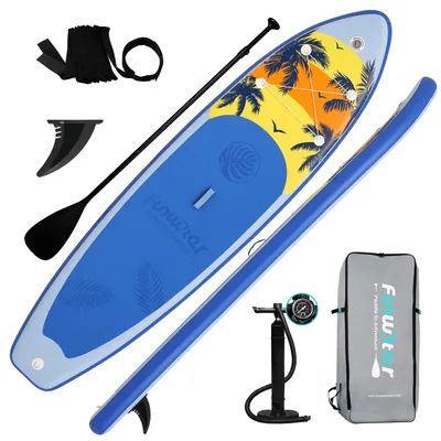 Produktbild von FunWater Stand up paddle Board, SUP Board Set, Stand up Paddle Board,SUP paddle Board,Handpumpe,335x83x15cm, bis150kg，Blau