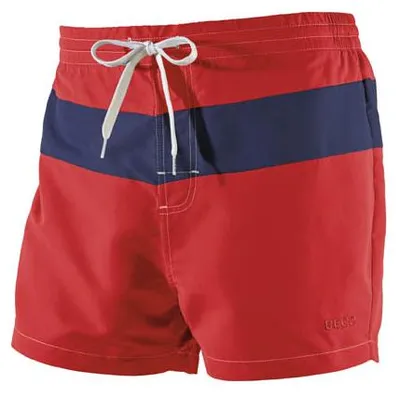 Produktbild von Beco Badeshorts Rot schnelltrocknend mit dunkelblauem Streifen (Länge ca. 36 cm)