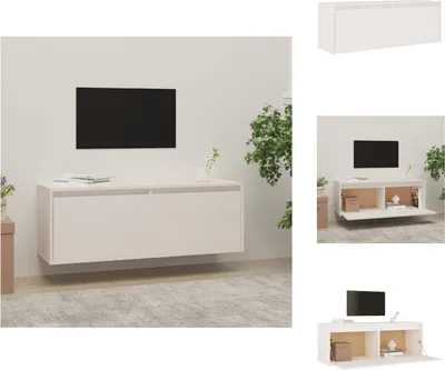 Image de vidaXL Armoire murale blanc 100x30x35 cm pin massif - étagères murales