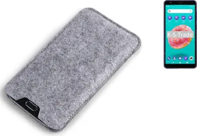 Produktbild von K-S-Trade Filz Handyhülle kompatibel mit ZTE Blade A3Y Schutzhülle Filztasche Filz Tasche Case Sleeve Handy Hülle Filzhülle grau