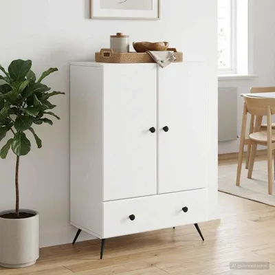 Image de Buffet à tiroirs vidaXL, blanc, 66 x 34,5 x 95 cm, aggloméré