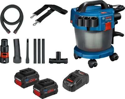 Produktbild von Bosch Akku-Staubsauger GAS 18V-10 L / 2x 5,5 Ah ProCORE18V Akku + Ladegerät inkl. Zubehör-Set 14tlg.