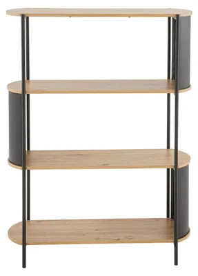 Image de CALICOSY - Etagère 4 niveauxReproduction bois avec flancs en métal noir H134 cm - EKLO