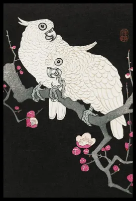 Zdjęcie produktu dla Plakat 40x60cm Two Cockatoo, Koson Japoński Vintage do Salonu