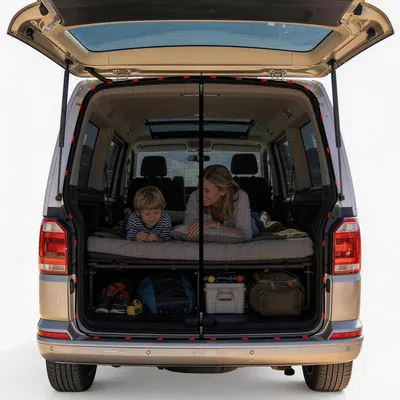 Produktbild von Magnetisches Insektenschutzgitter für VW T5 T6 Heckklappe mit Belüftung
