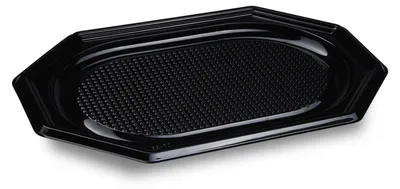 Produktbild von 20x Catering-Platte rPET oval schwarz 35 x 24,7 cm
