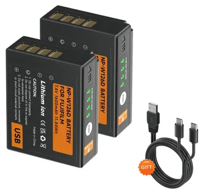 Imagen del producto de Batería, capacidad de 1600 mAh, conector de carga tipo C, 2 baterías incluidas