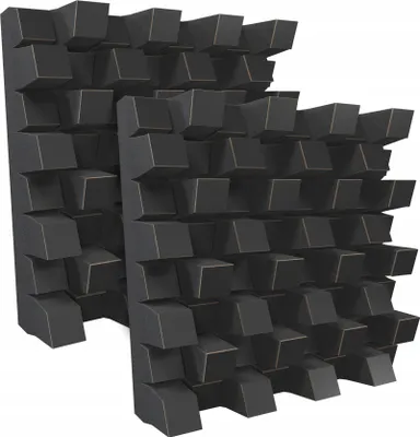 Produktbild von 2 Stück Akustik-Studiodiffusor „Sirius“ | 2D QRD 50x50x15cm | Farbe: Schwarz