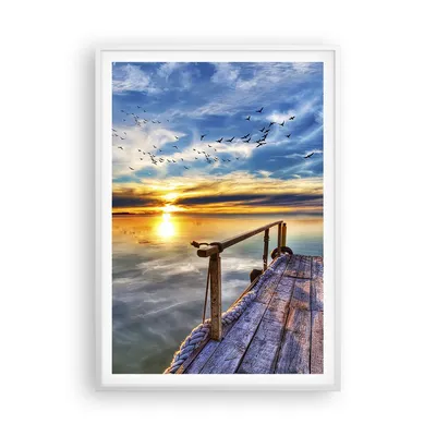 Produktbild von Gerahmtes Poster - Weißer Rahmen - See Brücke - 70x100 cm - Wand Bild - Wanddeko - Wandbilder - Kunstposter - Wandposter - Bilderrahmen - Bilder - Kunstdruck - Wandbild - P2WPA70x100-3963