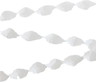 Produktbild von Dreh Girlande aus Krepp Papier in Weiß 6 Meter