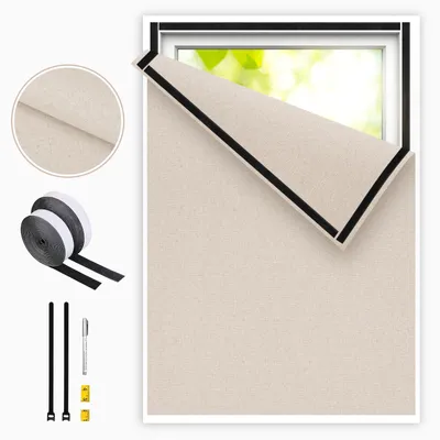 Verdunkelungsrollo aus Leinen, Beige, 100 x 150 cm