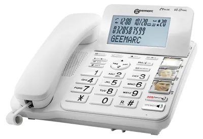 Immagine prodotto di Geemarc CL595 Telefono a filo per anziani Segreteria telefonica, vivavoce, segnalazione ottica di chiamata, per portatili