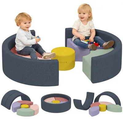 Image de Parcours motricitšŠ bšŠbšŠ module motricitšŠ bšŠbšŠ 7 piššces avec housse lavable 107 x 107 x 30 cm multicolore