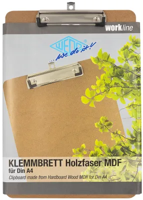 Produktbild von WEDO Klemmbrett aus Hartfaser-Holz DIN A4 hoch