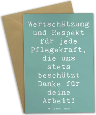 Produktbild von Mr. & Mrs. Panda Grußkarte Spruch Pflegekraft Wertschätzung - Meeresbrise - Geschenk, babykarte, weihnachtskarten, Dankbarkeit, Pflegeberuf, Aufmerksamkeit, Danke sagen