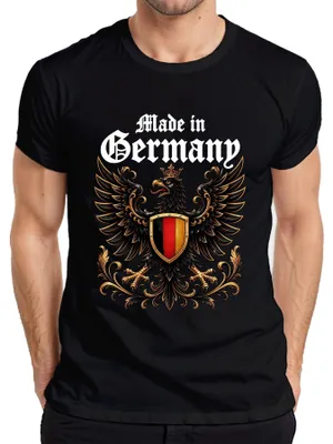 Obrázok produktu pre Nemecké tričko s nápisom "Bundesadler" (nemecký orol), symbolom hrdosti a sarkazmu, pánske, čierna farba, veľkosť S