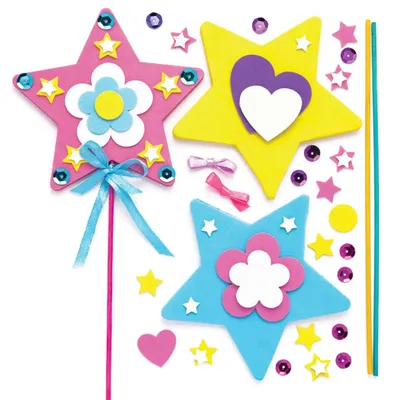 Produktbild von Zauberstab Bastelset für Kinder 4 Stück, Basteln, DIY, Baker Ross