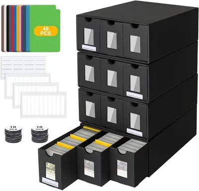Produktbild von Kartenaufbewahrungsbox mit Vitrinenfenstern und 48 Trennkarten