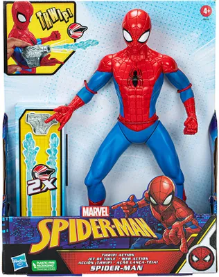 The image shows a Spider-Man action figure in its retail packaging.