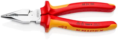 Produktbild von KNIPEX Spitz-Kombizange isoliert mit Mehrkomponenten-Hüllen, VDE- verchromt 185 mm