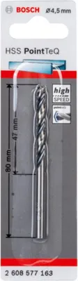 Immagine prodotto di Punta elicoidale in metallo HSS PointTeQ, DIN 338, 4,5 mm, confezione da 1 pz