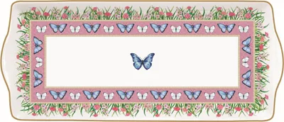 Produktbild von Servierplatte SPRING PARADE Schmetterlinge und Blumenwiese 34,5x14,5cm Easy Life