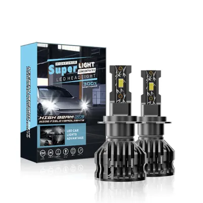 Produktbild von 2 Stück H7 LED-Scheinwerferlampe, hohe Helligkeit, 10.000 Lumen, kein Adapter erforderlich, universelles Scheinwerferlampen-Ersatzzubehör für Motorrad