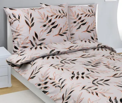 Obrázok produktu pre Bavlnená posteľná bielizeň – sivá, čierna – 140 x 200, 70 x 90