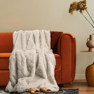 Produktbild von Deko Wohnzimmer Decke Kuscheldecke Tagesdecke Sofadecke Waschbar Schlafzimmer 150x200cm Creme